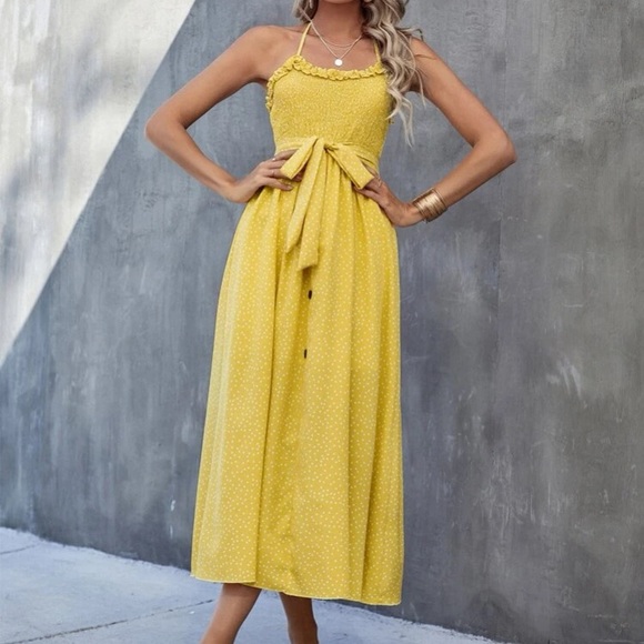 Polka dot shirred cami dress - Picture 2 of 6